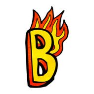 cartoon flaming letter N80