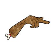 cartoon severed pointing hand N3