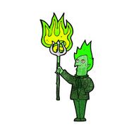 Cartoon Devil With Pitchfork N20
