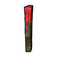 cartoon bloody wooden post N2