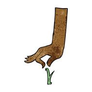 cartoon hand picking blade of grass N5