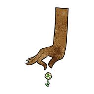cartoon hand picking flower N7