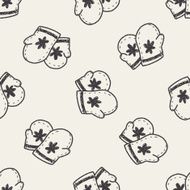 winter gloves doodle seamless pattern background N6