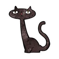 cartoon black cat N44