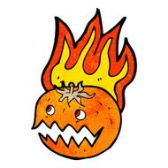 cartoon flaming pumpkin N6