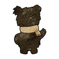 cartoon waving black bear N29