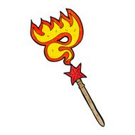 cartoon magic wand casting fire spell N3