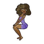 cartoon sitting woman in dress N7