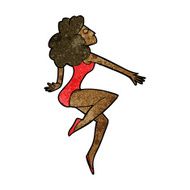 cartoon dancing woman N37