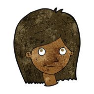 cartoon happy female face N113