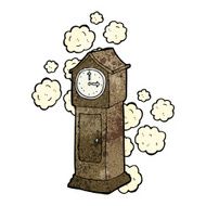 cartoon dusty old grandfather clock N3