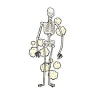cartoon dusty old skeleton N3