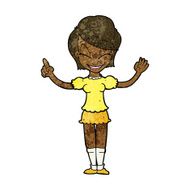 cartoon pretty girl with idea N18
