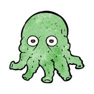cartoon alien squid face N20