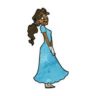 cartoon pretty woman in dress N31
