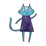 cute cartoon black cat waving N5