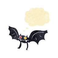 cartoon vampire bat with thought bubble N20