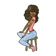 cartoon woman striking pose N7