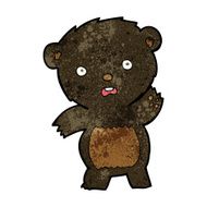 cartoon waving black bear cub N20