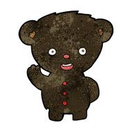 cartoon waving black bear cub N21