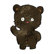 cartoon waving black bear cub N22