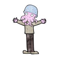 cartoon alien squid face man N6