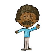cartoon man with mustache waving N19