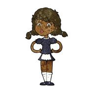 cartoon happy waitress woman N5