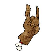 cartoon hand making rock symbol N3