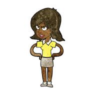 cartoon annoyed woman with hands on hips N5