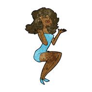 cartoon attractive woman sitting N7