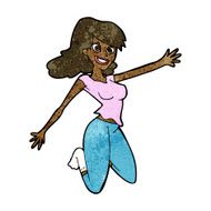 cartoon jumping woman N7