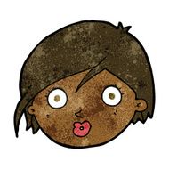 cartoon surprised female face N39