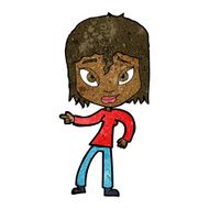 cartoon relaxed woman pointing N6