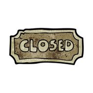 Cartoon Closed Sign N7