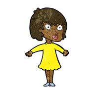 cartoon woman wearing dress N6