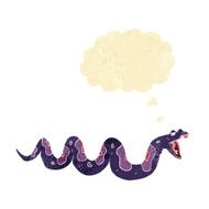 cartoon poisonous snake with thought bubble N8
