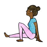 cartoon woman sitting N13