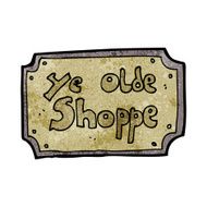 cartoon old fake shop sign N5