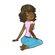 cartoon pretty woman N184