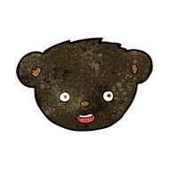 cartoon black bear face N15
