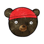 cartoon black bear face N16