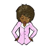 cartoon woman with hands on hips N142