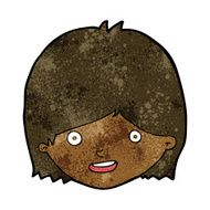cartoon happy female face N114