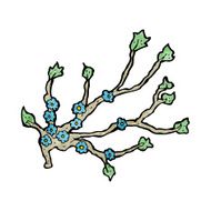 cartoon flowering branch N6