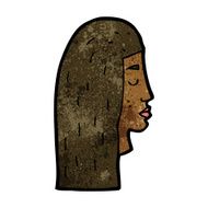 cartoon female face profile N6