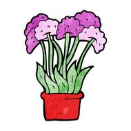 cartoon flowers in pot N14