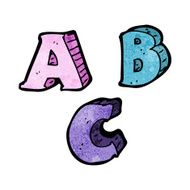cartoon ABC letters N13