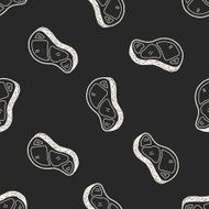 meat doodle seamless pattern background