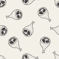 meat doodle seamless pattern background N2